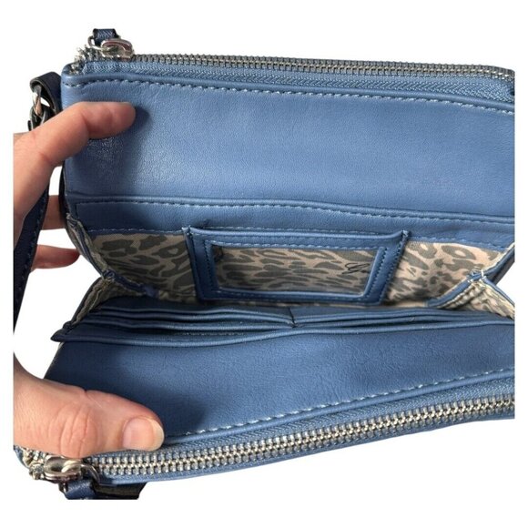 Guess double zip cross body bag blue - Picture 5 of 9